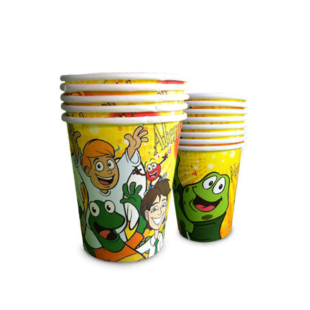 Cumple- Vasos de los personajes de Atención Atención