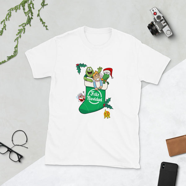 Camiseta de manga corta Unisex Bota Navidad