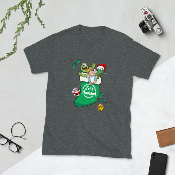 Camiseta de manga corta Unisex Bota Navidad