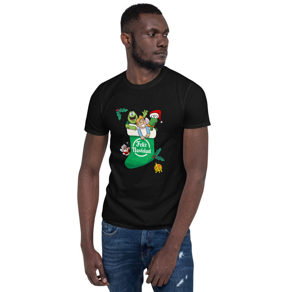 Camiseta de manga corta Unisex Bota Navidad